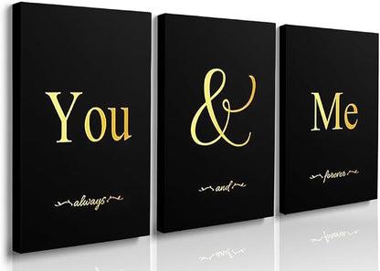 GUBIYU Black and Gold Love Canvas Poster by GUBIYU