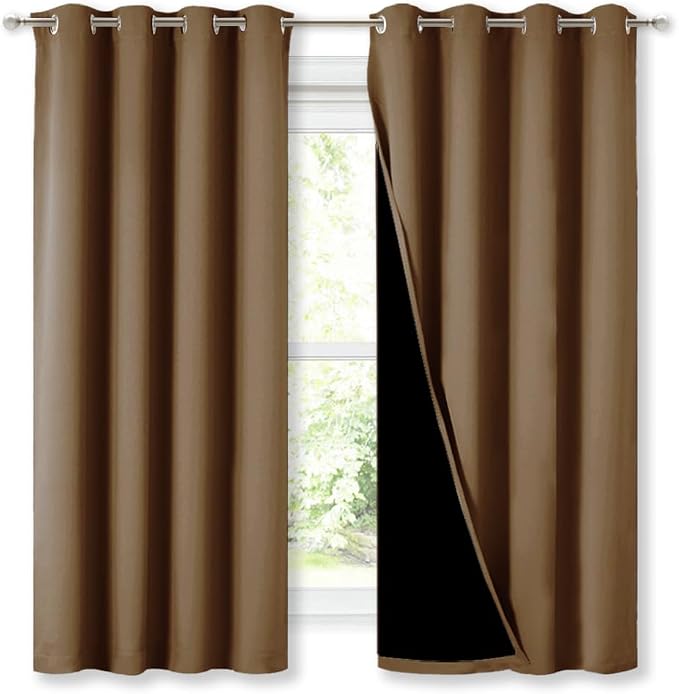 NICETOWN 100% Blackout Curtains 54 inches Long, 1 Pair, 52 inches Width Each - Image 2