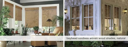 Cordless Woven Wood Roman Shades, Bamboo Shades Sizes 20 to 72 Wide and 24 to - Image 6