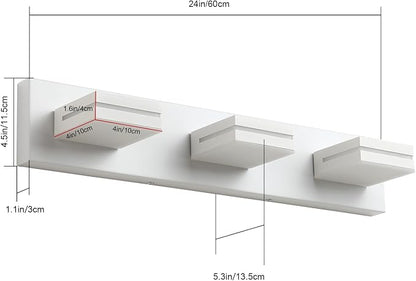 SineRise LED Modern Bathroom Vanity Light Fixtures, Matte White Modern Acrylic - Image 3