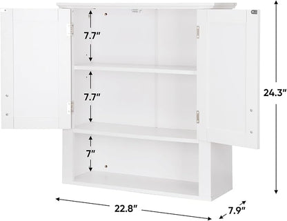SUPER DEAL Bathroom Wall Cabinet Over The Toilet, Wall Mount Storage Medicine - Image 2