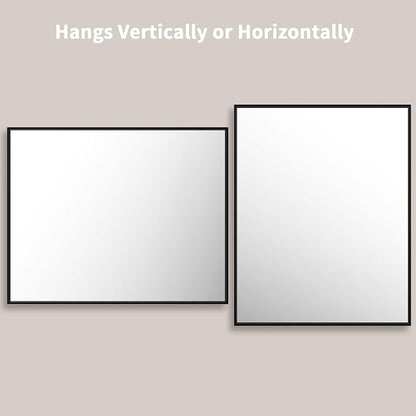 LOAAO 40"X32" Black Rectangle Bathroom Mirror Wall, Matte Black Aluminum Alloy - Image 4