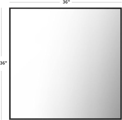 LOAAO 36"X36" Black Rectangle Bathroom Mirror Wall, Matte Black Aluminum Alloy - Image 5