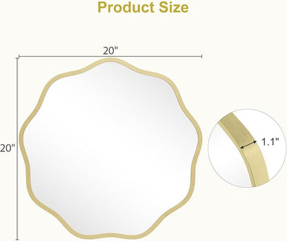 WallBeyond Round Wavy Mirror for Wall Decorative 20 inch, Modern Round Mirror - Image 6