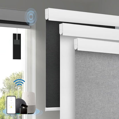 Motorized Blinds with Remote, Cordless Smart Blinds with Valance Cover by Enjoyyoursmartlife