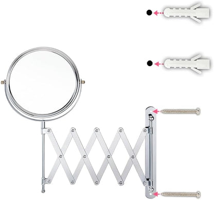 Welllink 8Inch XL Wall Mounted Bathroom Mirror, 1X/7X Magnification, - Image 9
