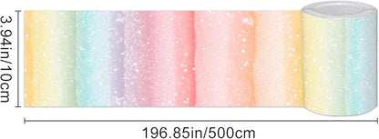 HOMETITUTE Wallpaper Border Peel and Stick Wall Border Rainbow Stripe - Image 3