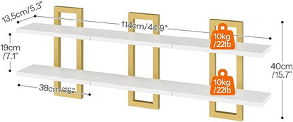 HOOBRO Floating Shelves, 15 Inch Wall Shelf Set of 3, Wall Mounted Storage - Image 2
