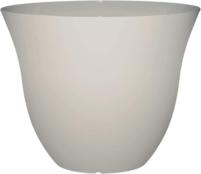 Classic Home and Garden Honeysuckle Resin Flower Pot Planter, White Vanilla, 13"