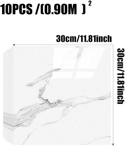 Chejiaye 10pcs Marble Peel and Stick Backsplash Waterproof Washroom Wall Panels - Image 4