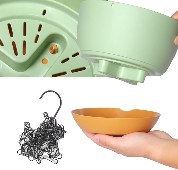 2 Pack Plastic Hanging Planters Set ,10 Inch Hanging Flower Plant Pot with Drainage Hole for Indoor Outdoor Plants, Round Hanging Basket with Removable Tray for Home Garden Porch Balcony Patio Decore