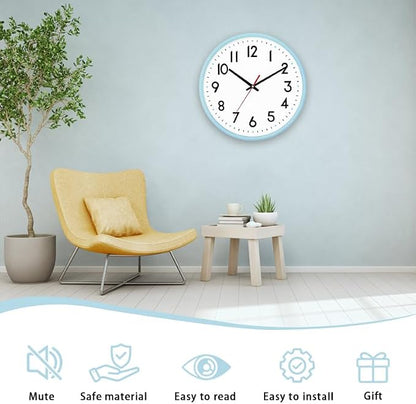 HZDHCLH Wall Clock Silent Wall Clocks Battery Operated 8 Inch Modern Non - Image 2