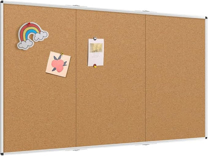 VIZ-PRO 96" x 48" Large Cork Bulletin Board, Foldable & Wall-Mounted Notice Pin by VIZ-PRO