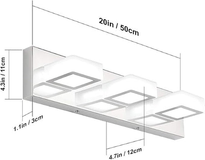 Ralbay Modern LED Chrome Vanity Light Acrylic Stainless Steel - Image 3
