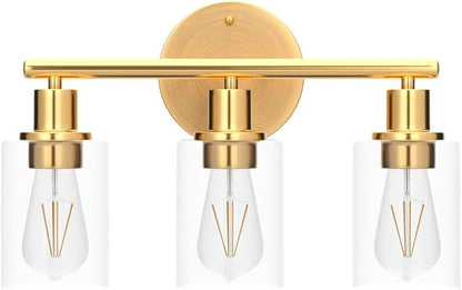 3-Light Gold Bathroom Light Fixtures, Modern Bathroom Vanity Light - Image 4