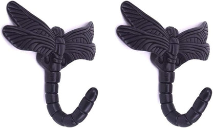 2pcs Dragonfly Coat Hooks Decorative Creativity Wall Mounted Hanger Hook by Geenite