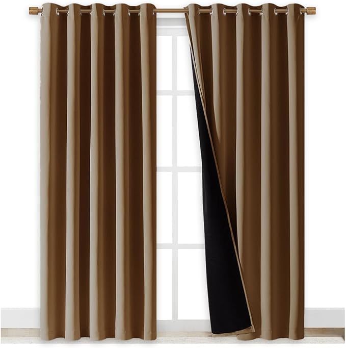 NICETOWN Full Shade Curtain Panels, 62 x 84 inch, Pair of Energy Smart & Noise - Image 2