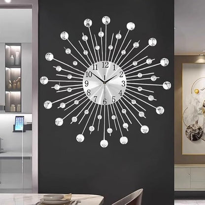 SIN&MI Large Wall Clock for Living Room Decor Non-Ticking Quiet Metal Quartz by SINMI