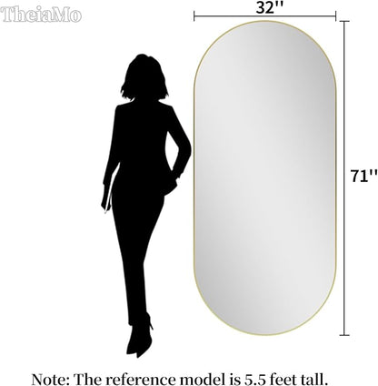 Oval Full Length Mirror, Ultra-Clear Explosion-Proof Dressing Mirror, Simple & - Image 2