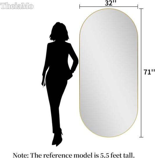 Oval Full Length Mirror, Ultra-Clear Explosion-Proof Dressing Mirror, Simple & - Image 2