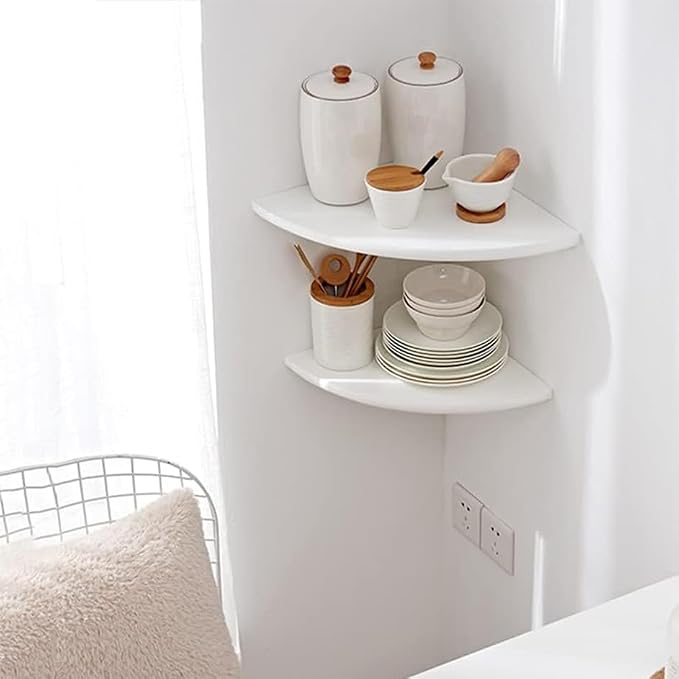 Corner Shelves, Floating Corner Shelf, Round End - Image 6
