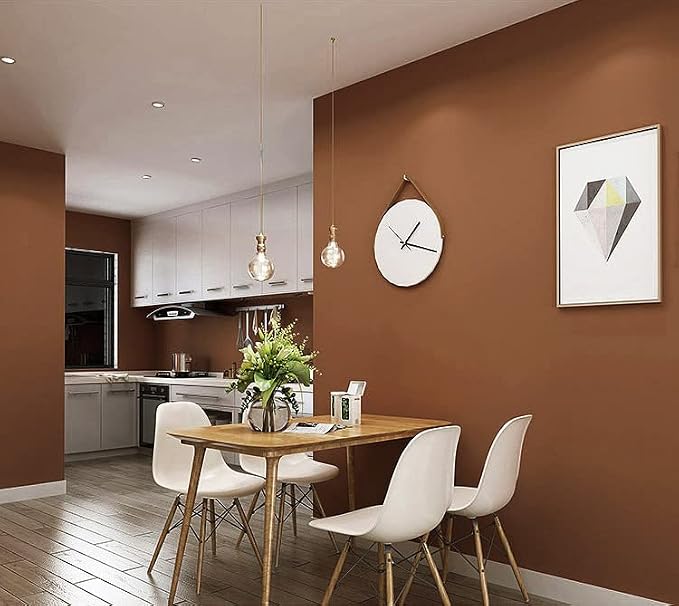 Safiyya Peel and Stick Wallpaper Dark Orange Contact Paper 118"x17.7" Solid by SAFIYYA