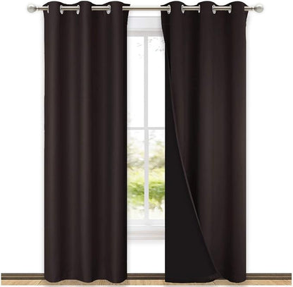 NICETOWN Full Shade Curtain Panels, Toffee Brown, Pair of Thermal Insulated & by NICETOWN