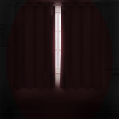LEMOMO Burgundy Red Blackout Curtains 52 x 63 Inch Length/Set of 2 Curtain - Image 3