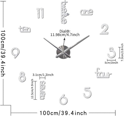 Large Modern Art Deco Wall Clock Silent Acrylic Unique Decorative Wall Clocks - Image 6