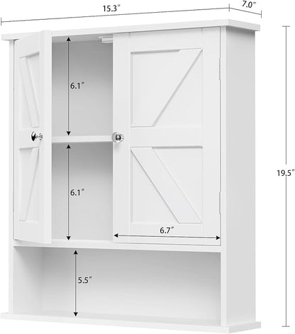 TEENFON Bathroom Wall Cabinet, Over The Toilet Space Saver Storage - Image 3