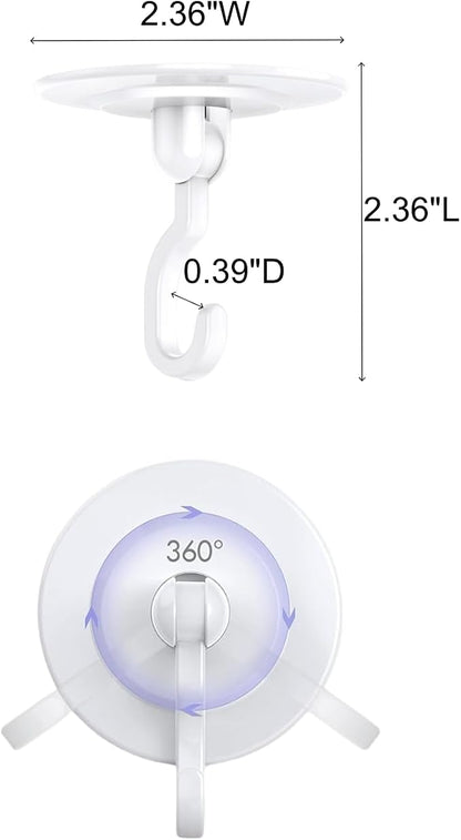 Adhesive Wall & Ceiling Decor Hooks: 4-Pack 3 lbs Heavy Duty No-Drill 360° - Image 2
