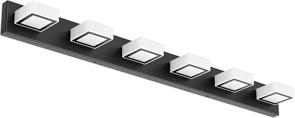 Ralbay Black Bathroom Vanity Lights 48inch Metal Acrylic LED Modern Bathroom - Image 9