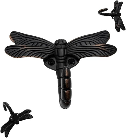 6 pcs Oil Rubbed Bronze Dragonfly Decorative Wall Hooks - Image 2