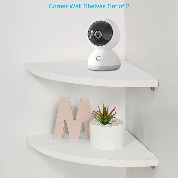 JORIKCHUO 12 inch Corner Wall Shelf Set of 2, Solid Wood Corner Floating Shelves - Image 3