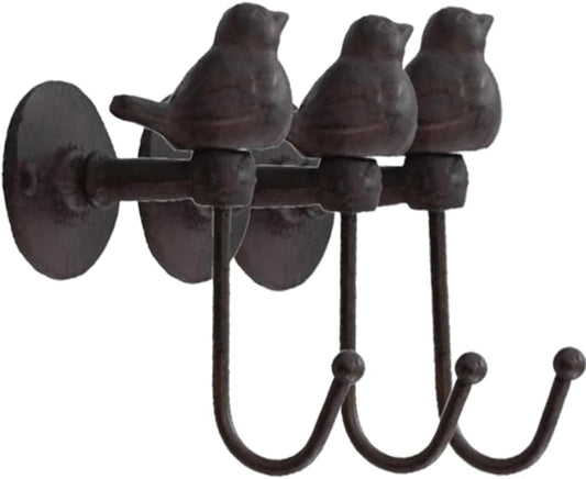 3PCS Cast Iron Hooks 520013 Songbird Wall Hook by Neletao