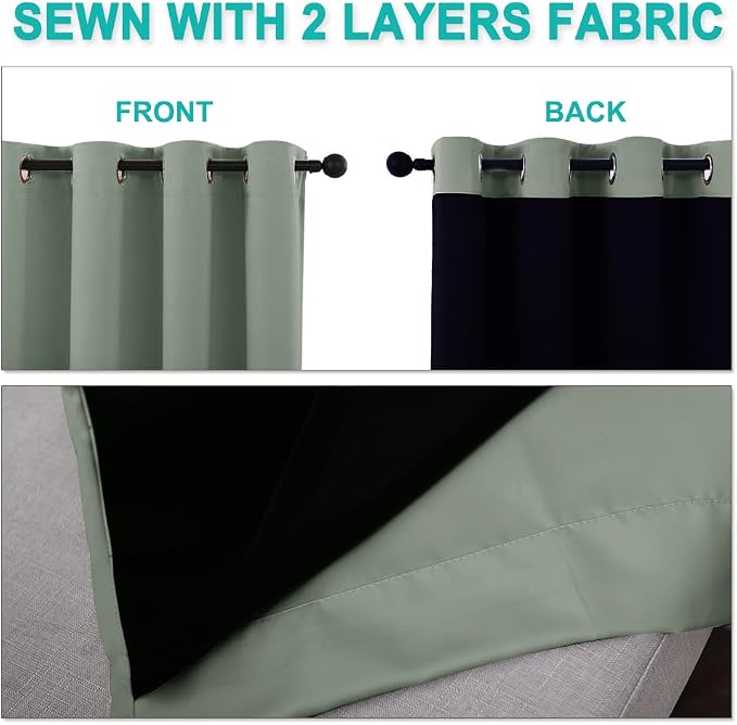 NICETOWN 100% Blackout Window Curtain Panels, Cold and Full Light Blocking - Image 5