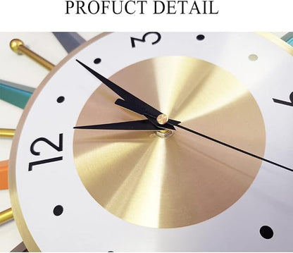 Large Wall Clock 27.5 Inch Modern Wall Clock Starburst Mid-Century Modern Decor - Image 8