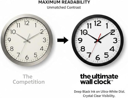 Ultimate Wall Clock | 10 Inch | Silent | Round | Quartz | Black | Kitchen | - Image 3