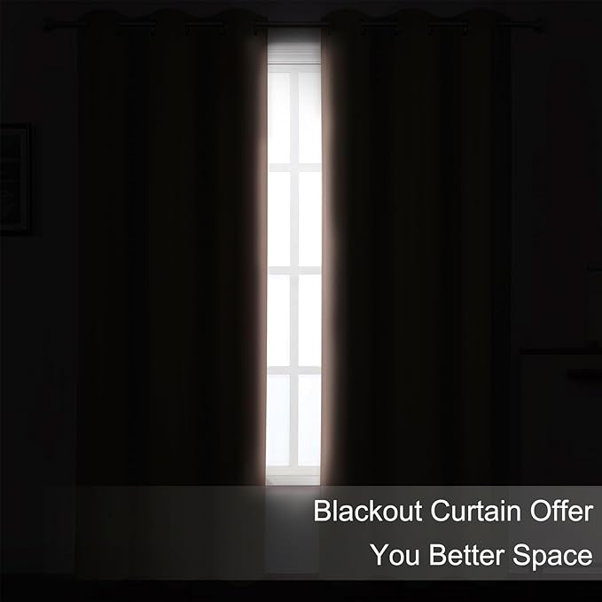 LEMOMO Blush Thermal Blackout Curtains/42 x 72 Inch/Set of 2 Panels Room - Image 3