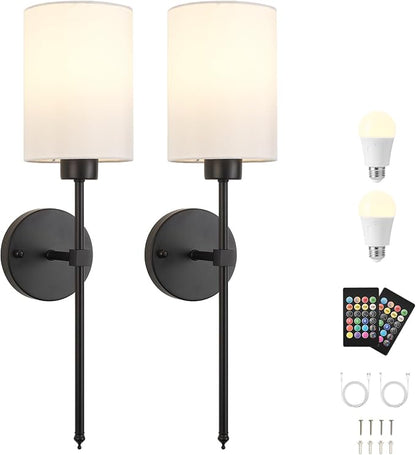 Battery Operated Wall Sconces Set of Two, Wireless Rechargeable Wall Light - Image 9