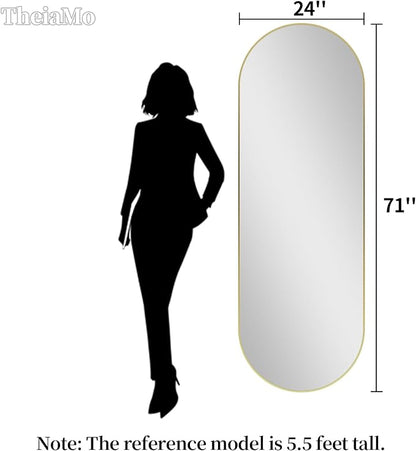 Oval Full Length Mirror, Ultra-Clear Explosion-Proof Dressing Mirror, Simple & - Image 2