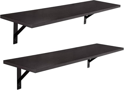 DINZI LVJ Long Wall Shelves, 31.5 Inch Wall Mounted Shelves Set of 2, - Image 9