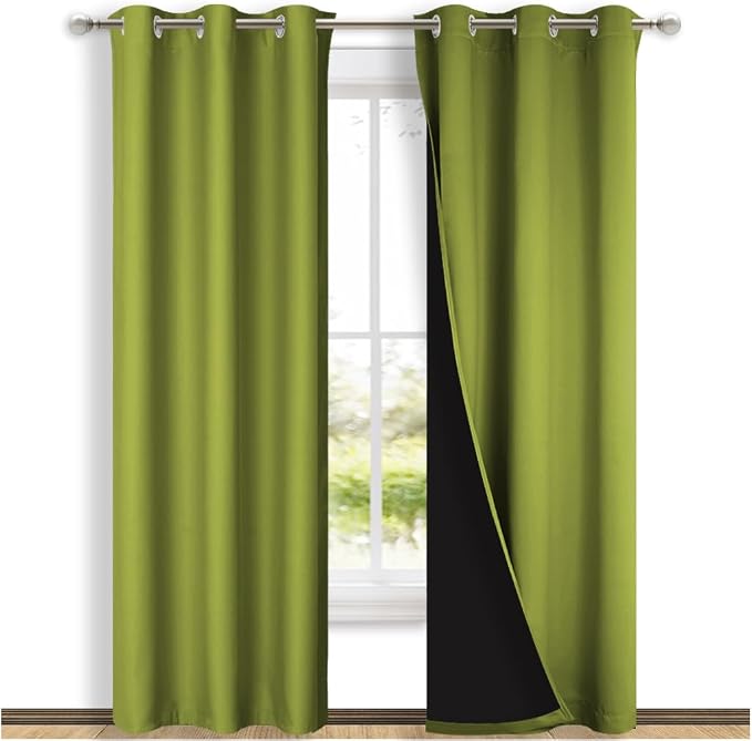 NICETOWN Full Shade Curtain Panels, Fresh Green, Pair of Thermal Insulated & by NICETOWN