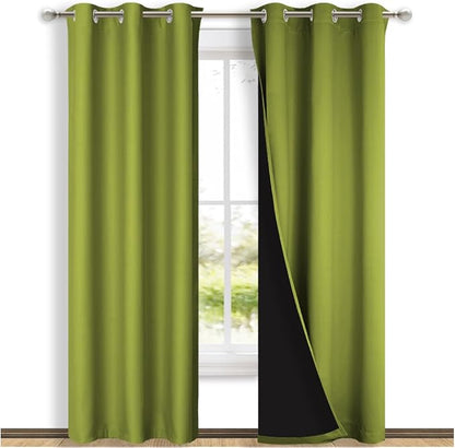 NICETOWN Full Shade Curtain Panels, Fresh Green, Pair of Thermal Insulated & by NICETOWN