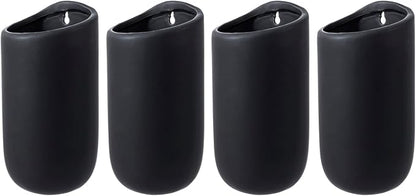 MyGift 7.5 Inch Wall Mounted Modern Matte Black Ceramic Cylindrical Plant - Image 5