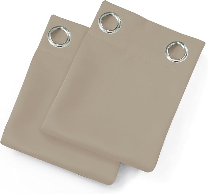 LEMOMO Blackout Curtains 52 x 90 inches Long Khaki Curtains Set of 2 Panels - Image 9