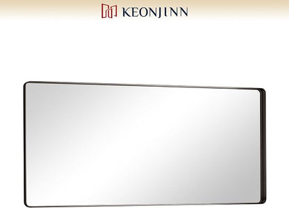 Keonjinn Black Bathroom Mirror for Over Sink, Sandblasted Finish Matte Black - Image 8