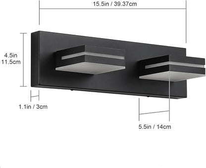 SineRise LED Modern Bathroom Vanity Light Fixtures, Matte Black Modern Acrylic - Image 7