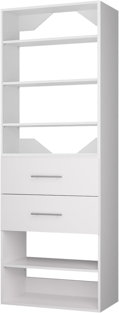 ROOMTEC Modular Closet System, 25.5" 2 Drawer Shelf Closet Tower Wall-Mounted - Image 8