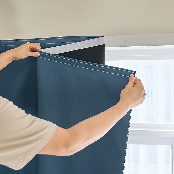 AJAZZ self Adhesive Portable 100% Blackout Curtains Simple and Easy to by AJAZZ